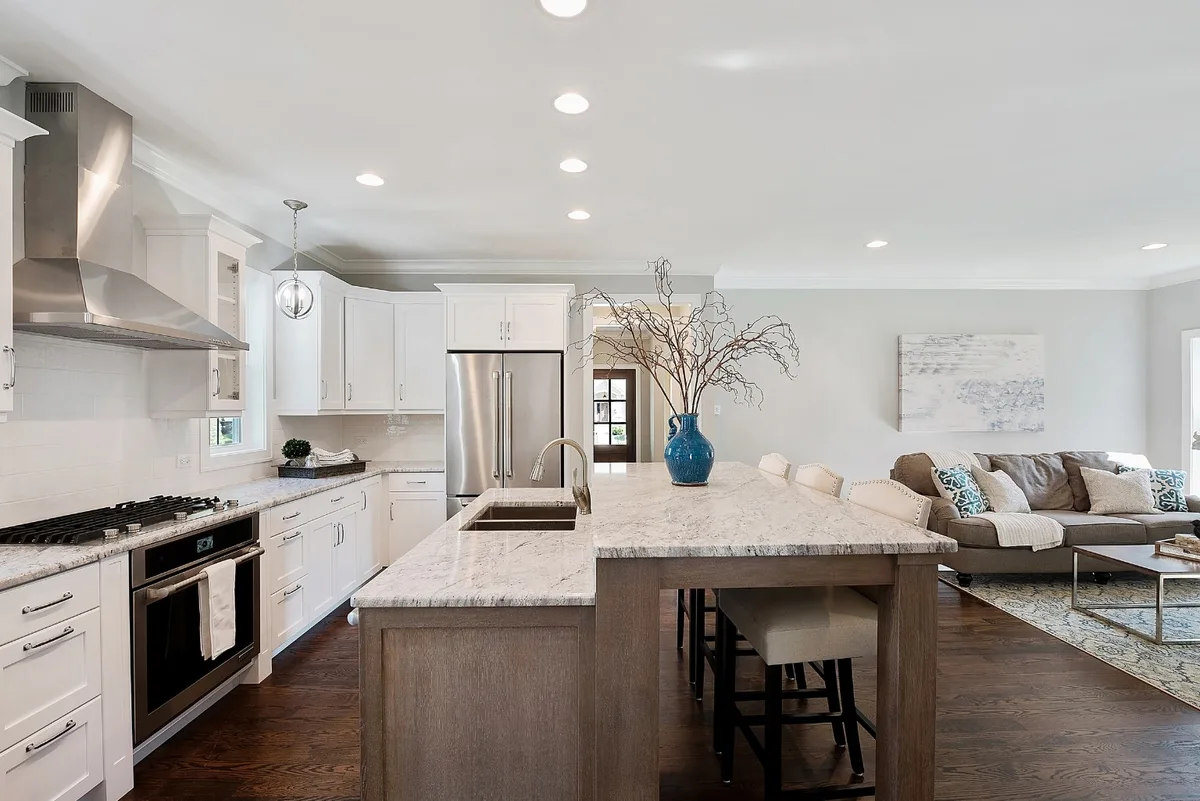 kitchen island recessed light placement