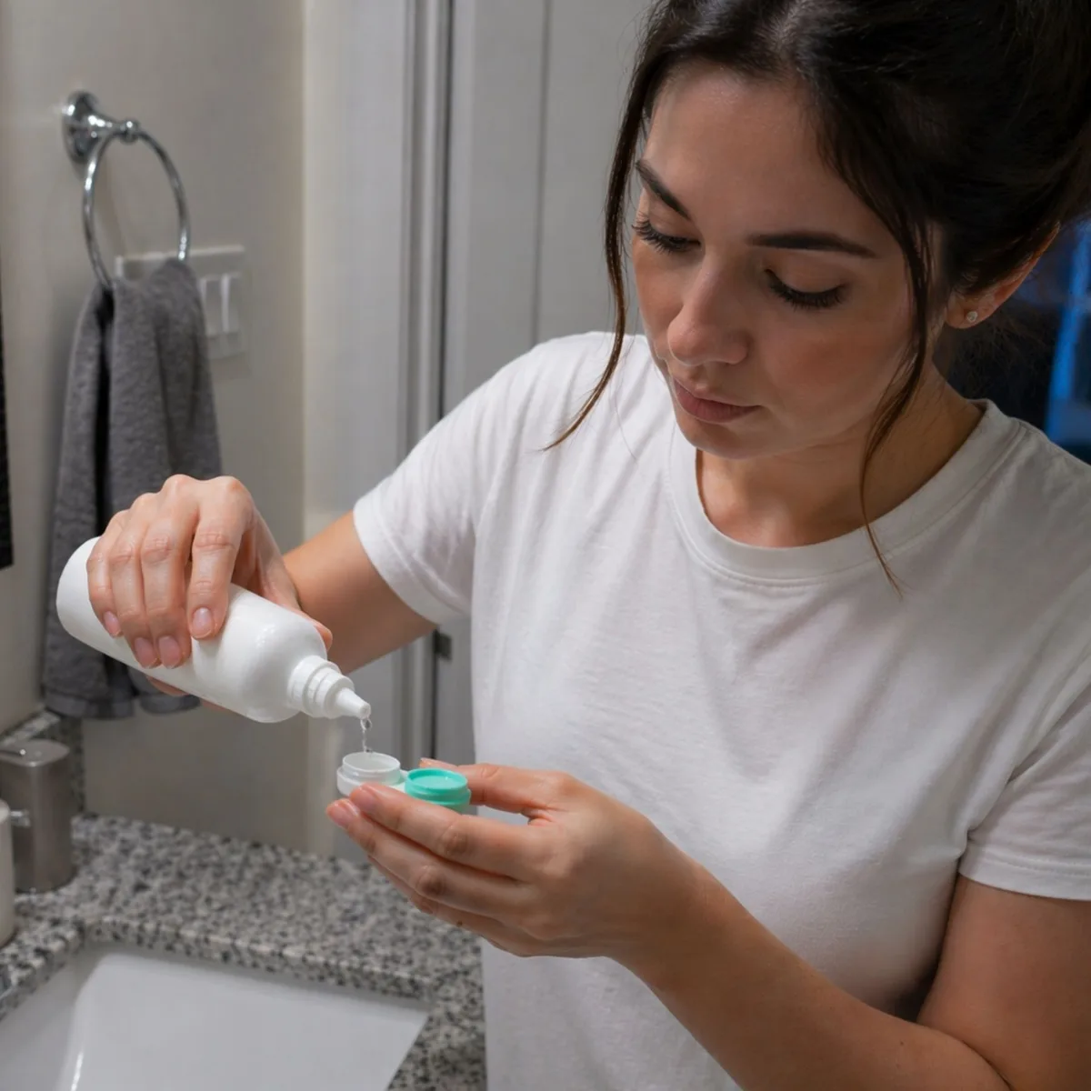 lens contact cleaning