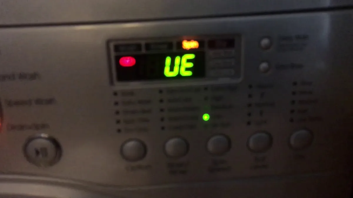 LG front-load washer UE error display