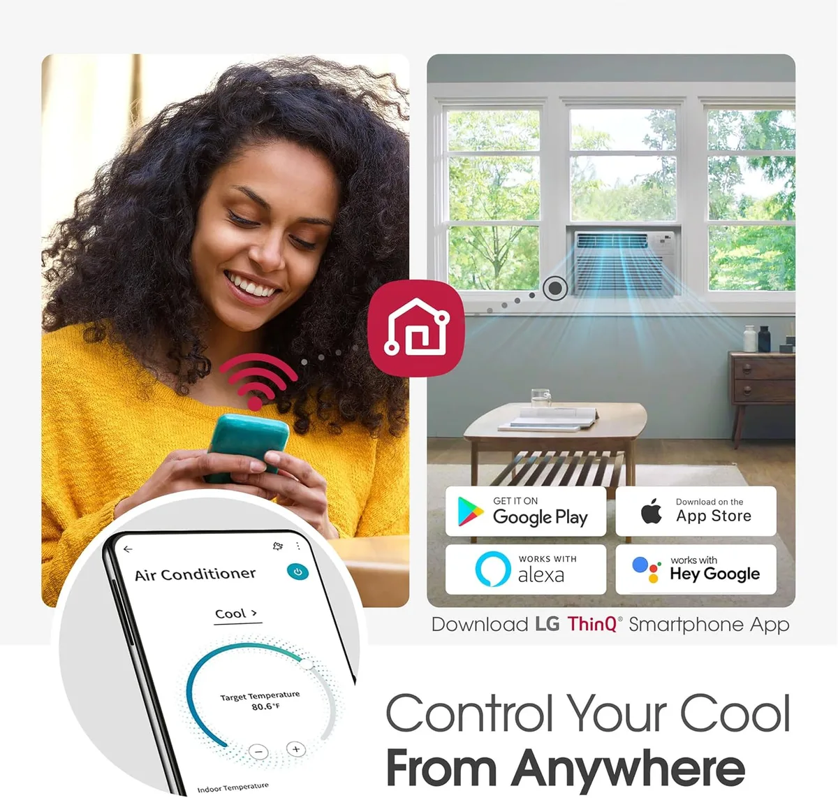 LG window AC control panel