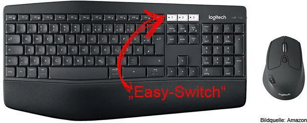 Logitech K850 Easy-Switch button