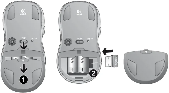 Logitech M510 power switch