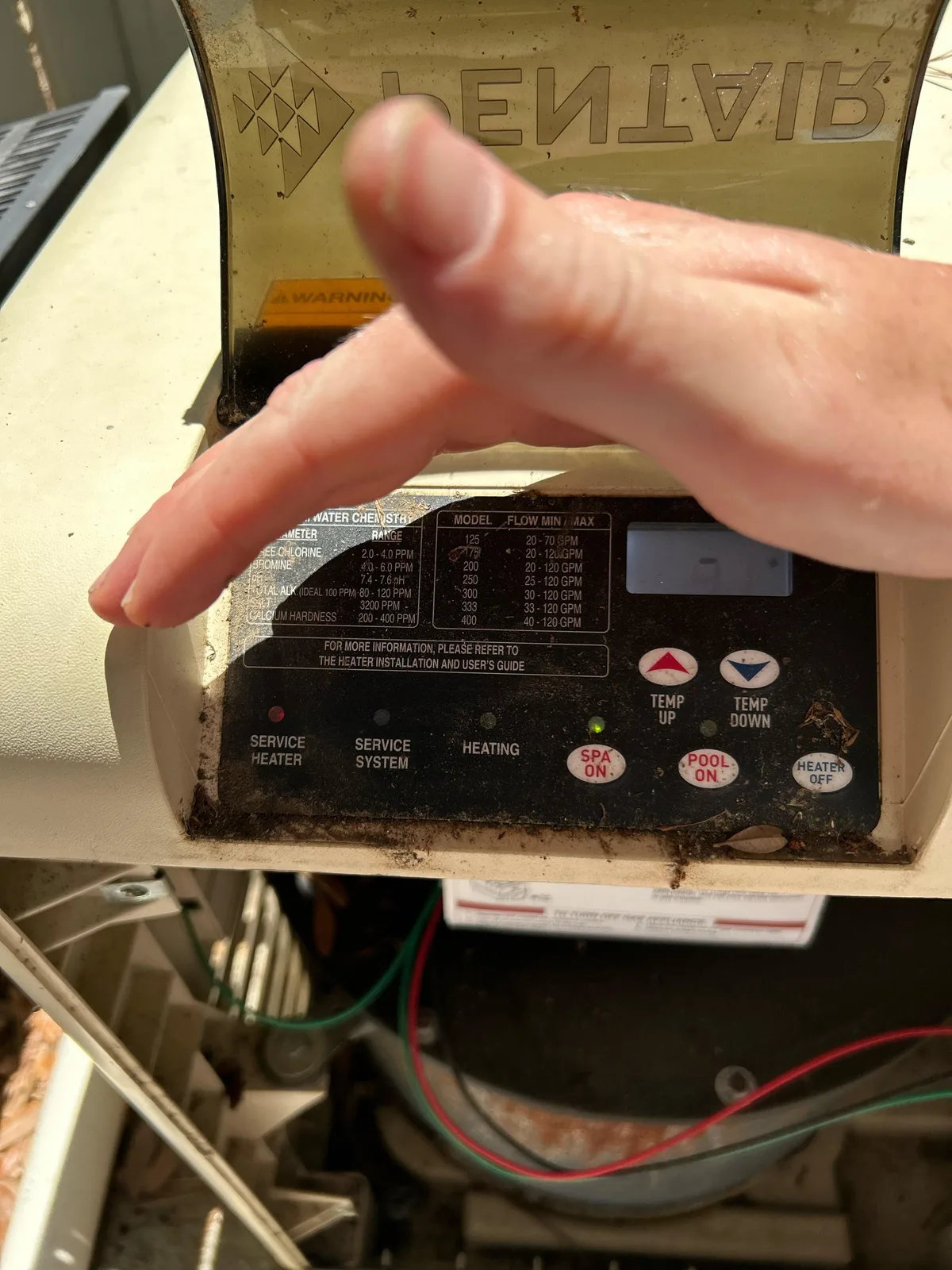 MasterTemp 250 LED diagnostic indicator