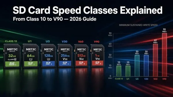 MicroSD card V30 speed class label