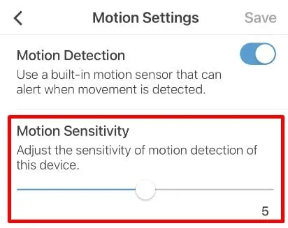 Motion Sensitivity