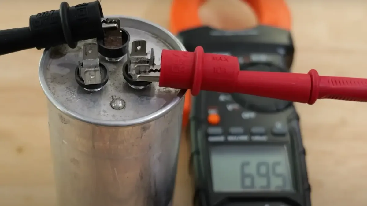 multimeter testing fan capacitor