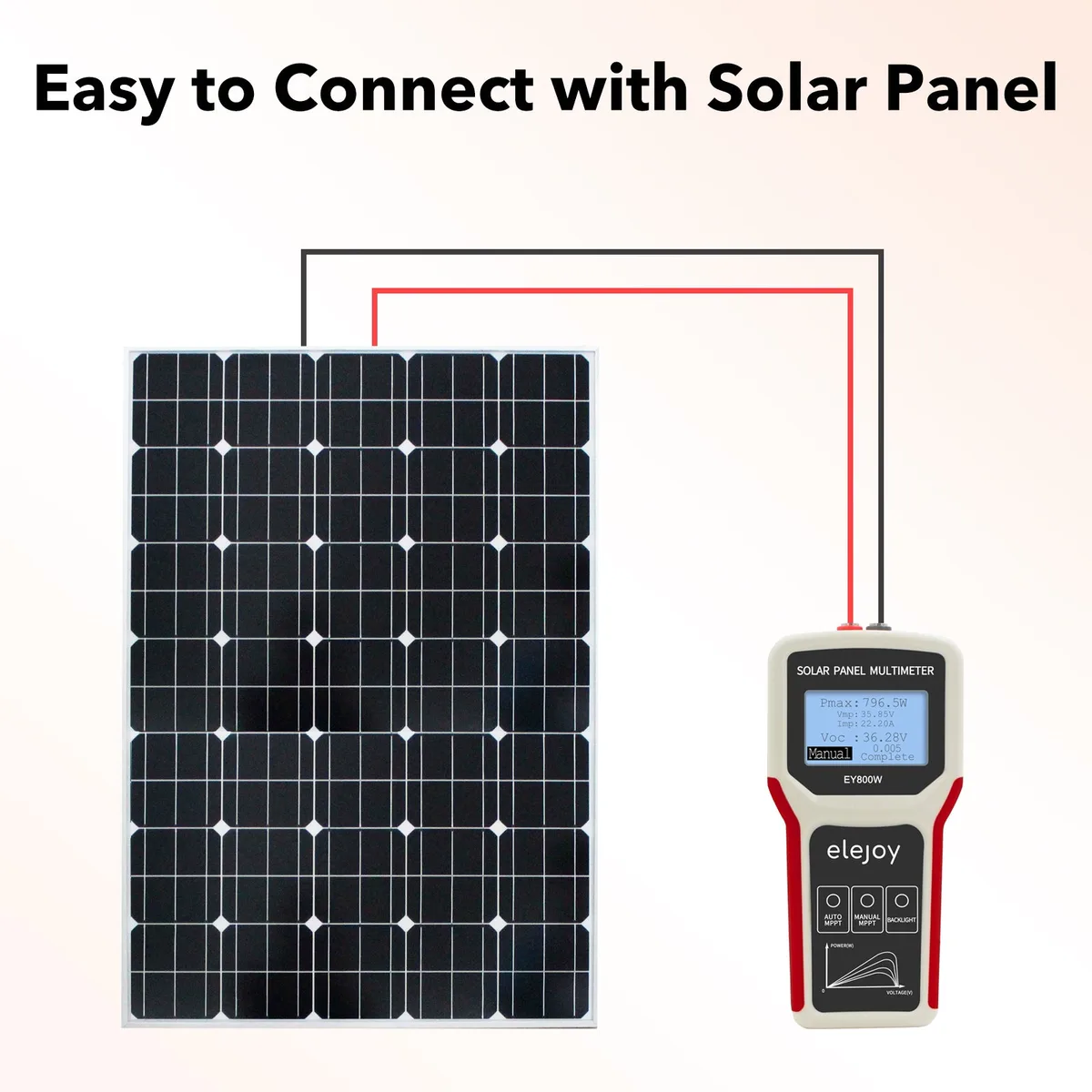 multimeter testing solar panel Voc