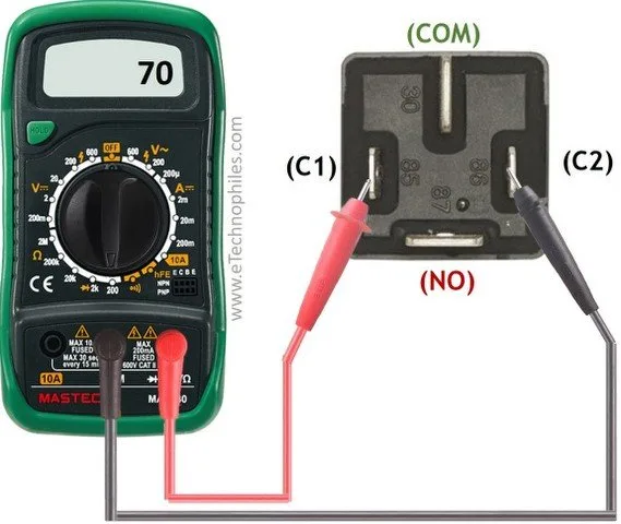multimeter testing start relay