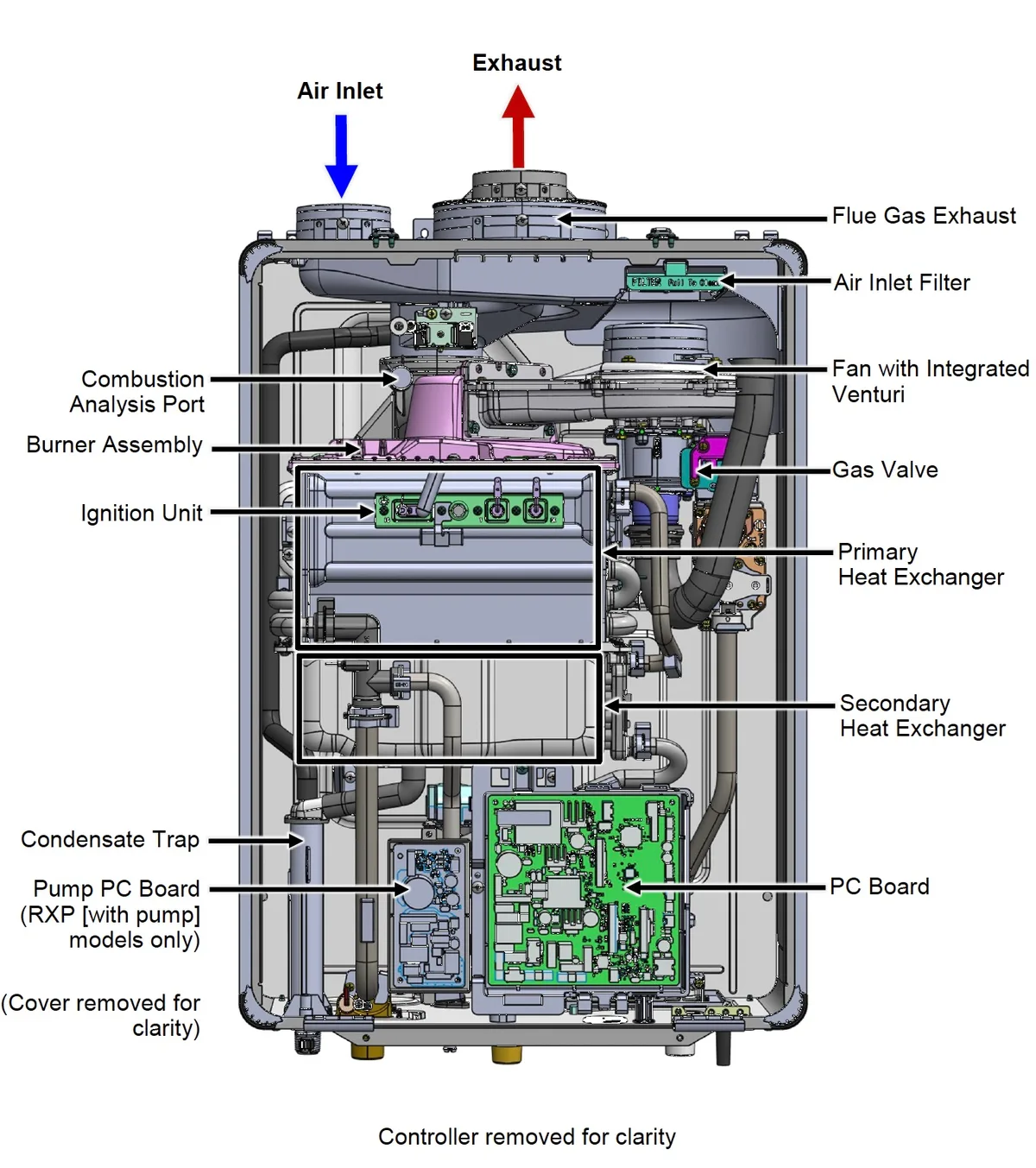 Navien NPE-240A internal components diagram