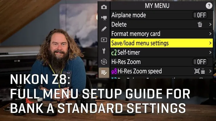 Nikon Z8 menu reset path
