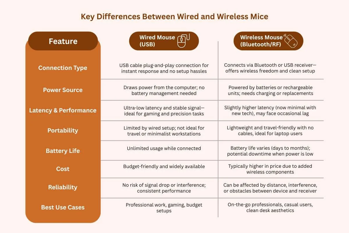 Onn wired vs wireless mouse