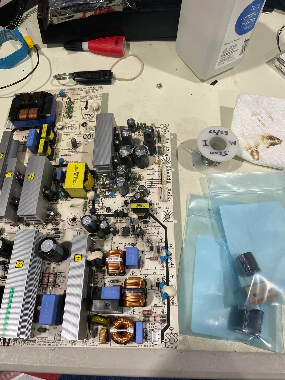 Panasonic power supply board capacitors