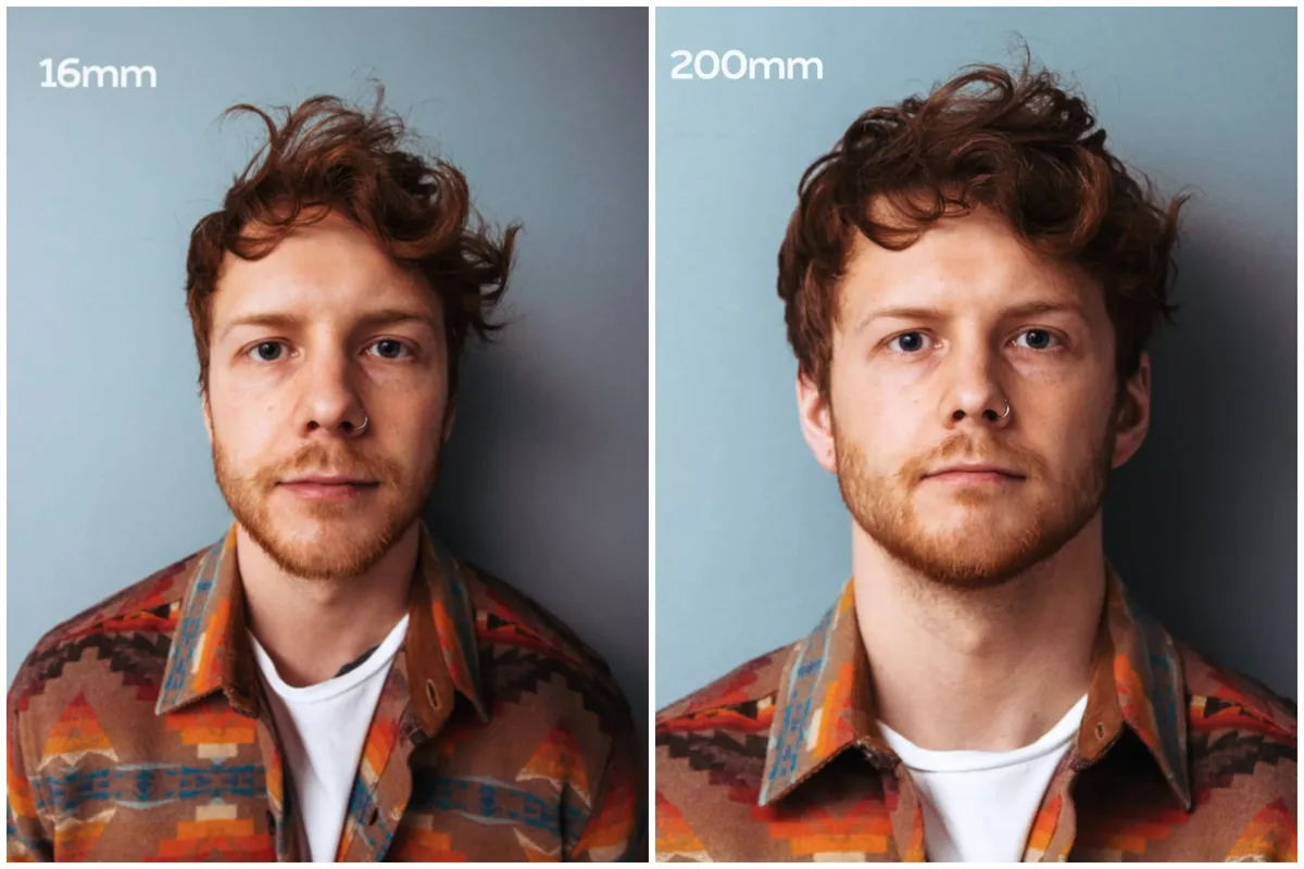 portrait photography focal length face distortion comparison