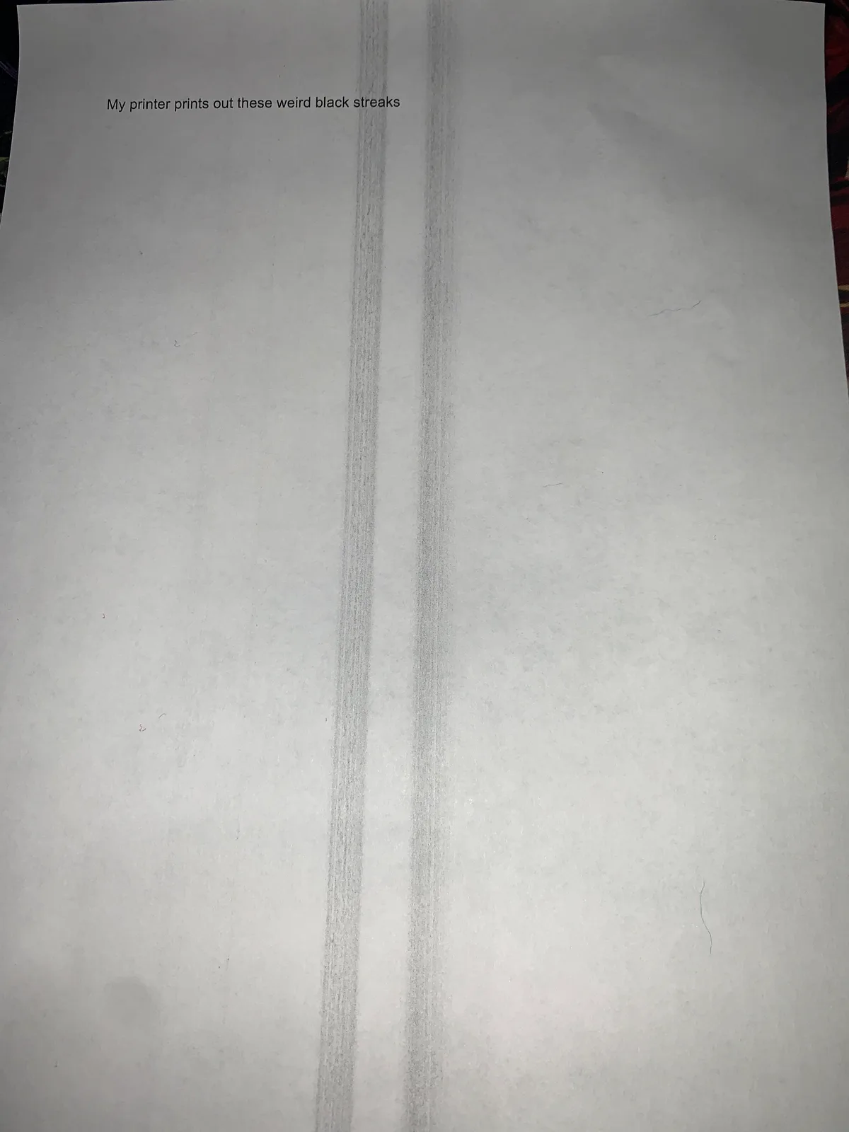 printer paper with streaks