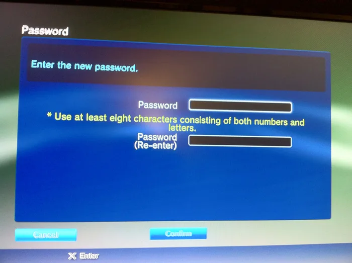 PS3 sign-in screen
