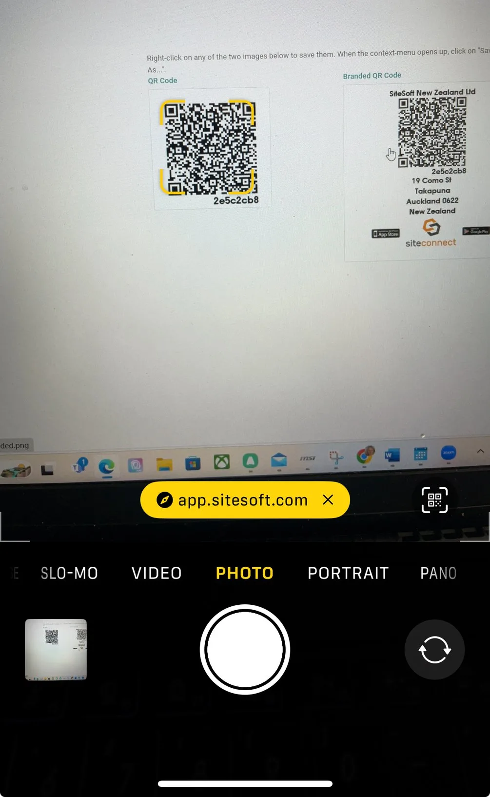 QR code scan