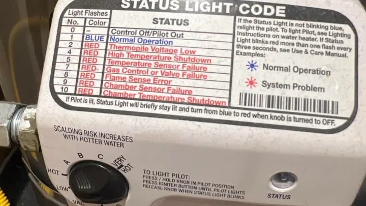 Rheem Water Heater Flashing Blue Light 7 Times