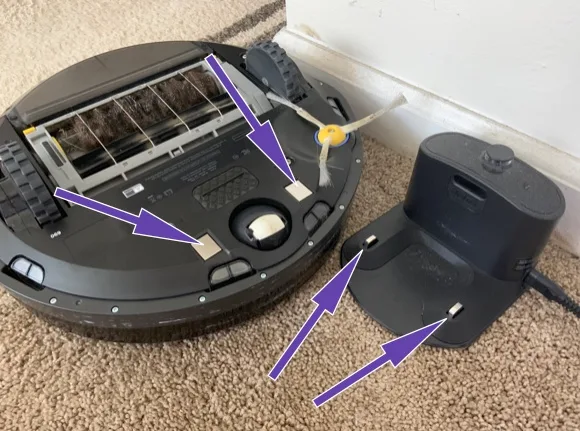 robovac charging contacts cleaning