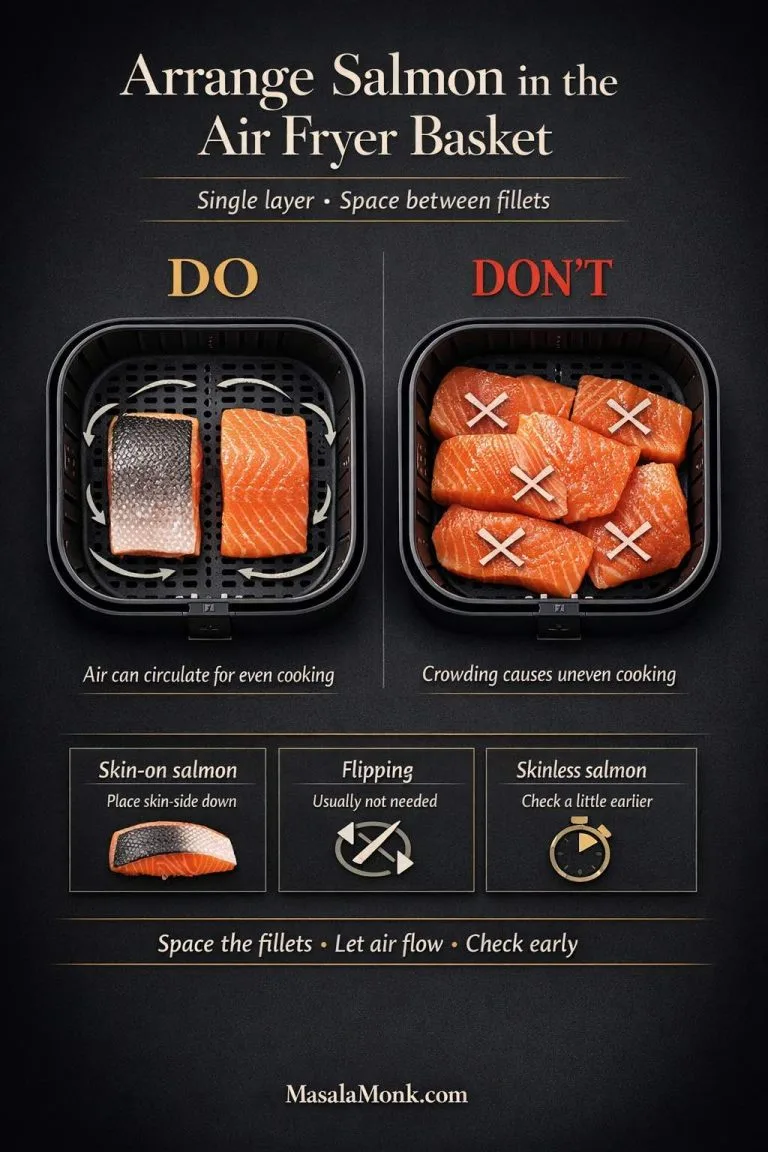 salmon fillet air fryer single layer