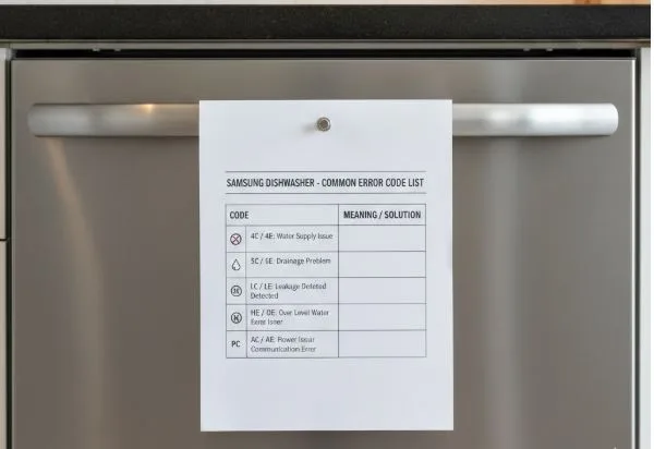 Samsung Dishwasher Error Codes