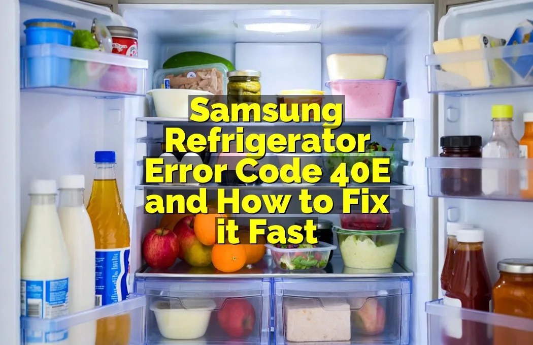 Samsung Refrigerator Error Code 40 E