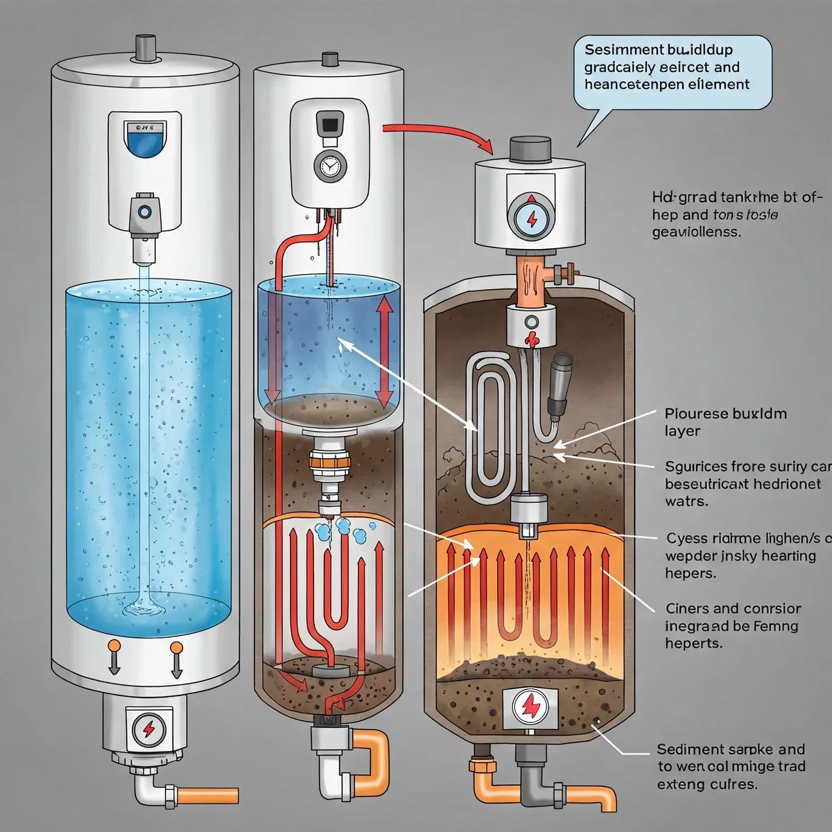 sediment build-up