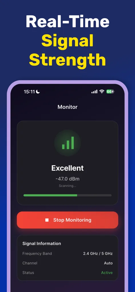 signal meter app reading