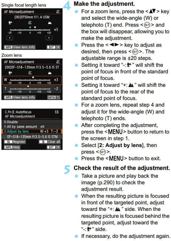 Sony A1 AF microadjustment