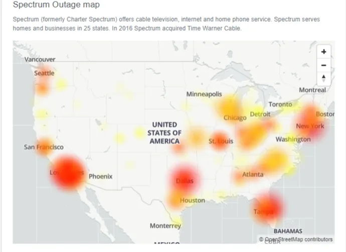 Spectrum outage map
