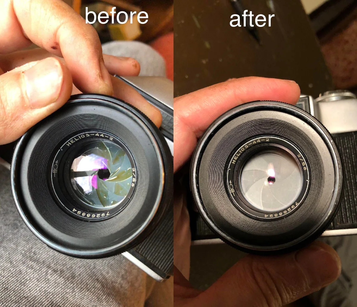Sticky aperture blades due to oil migration