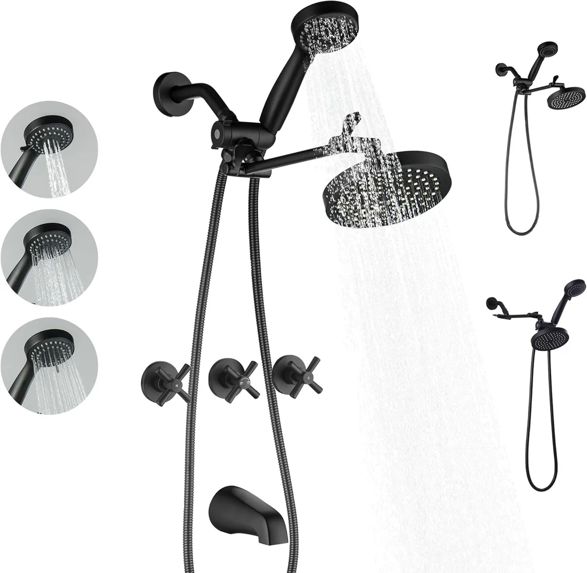 three-handle shower faucet