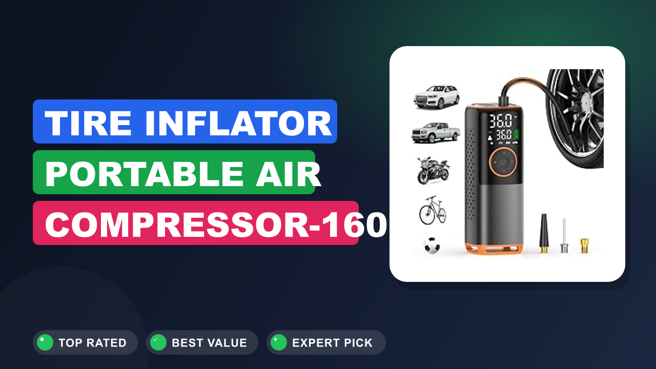 Tire Inflator Portable Air Compressor-160 PSI Review