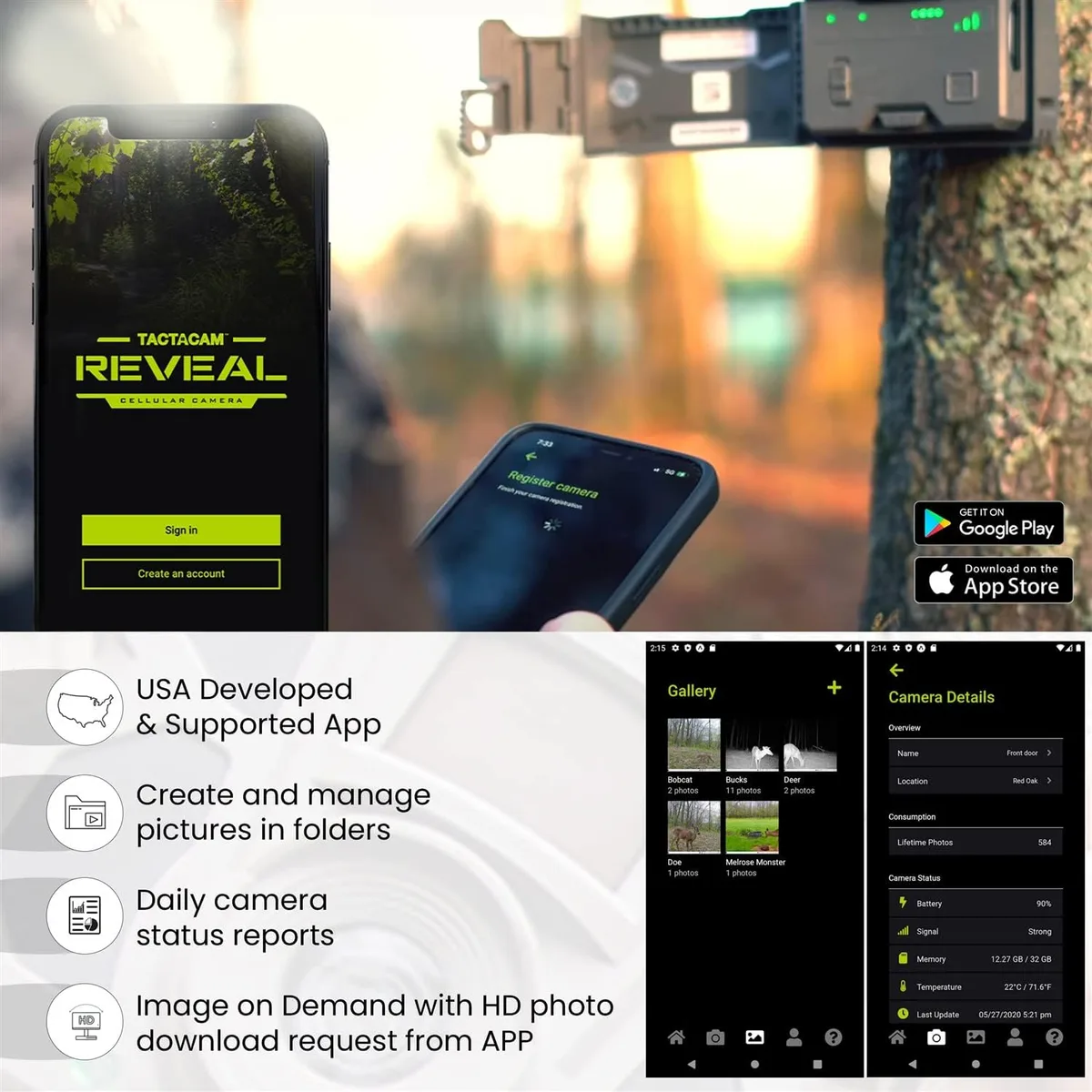trail camera app gallery interface