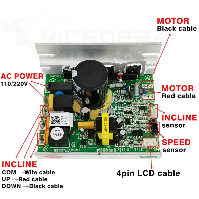 Treadmill incline controller board