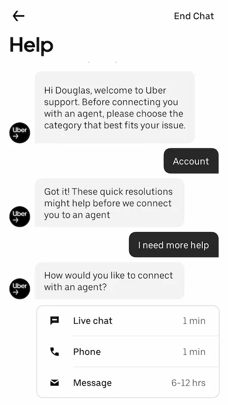 Uber verification fallback call