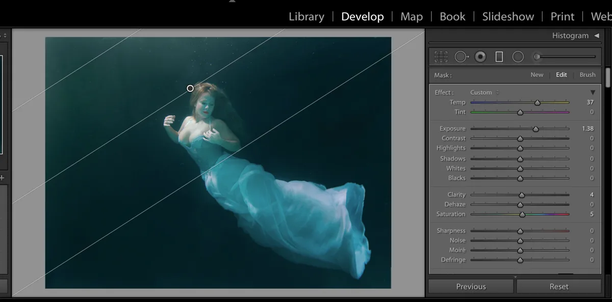 underwater RAW editing workflow