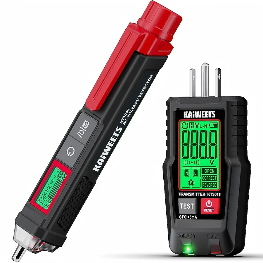 voltage tester on range outlet