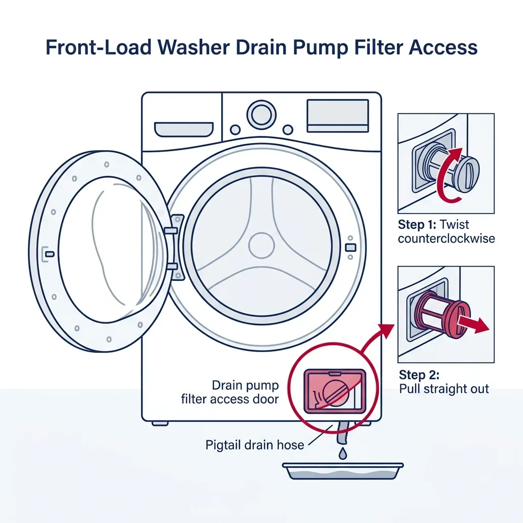 washer drain pump filter access