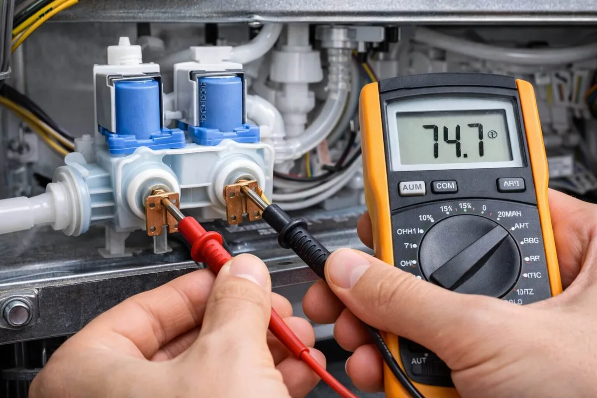 water inlet valve multimeter test