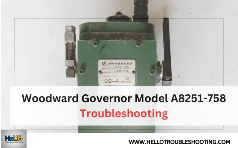 Woodward Governor Model A8251 758 Troubleshooting